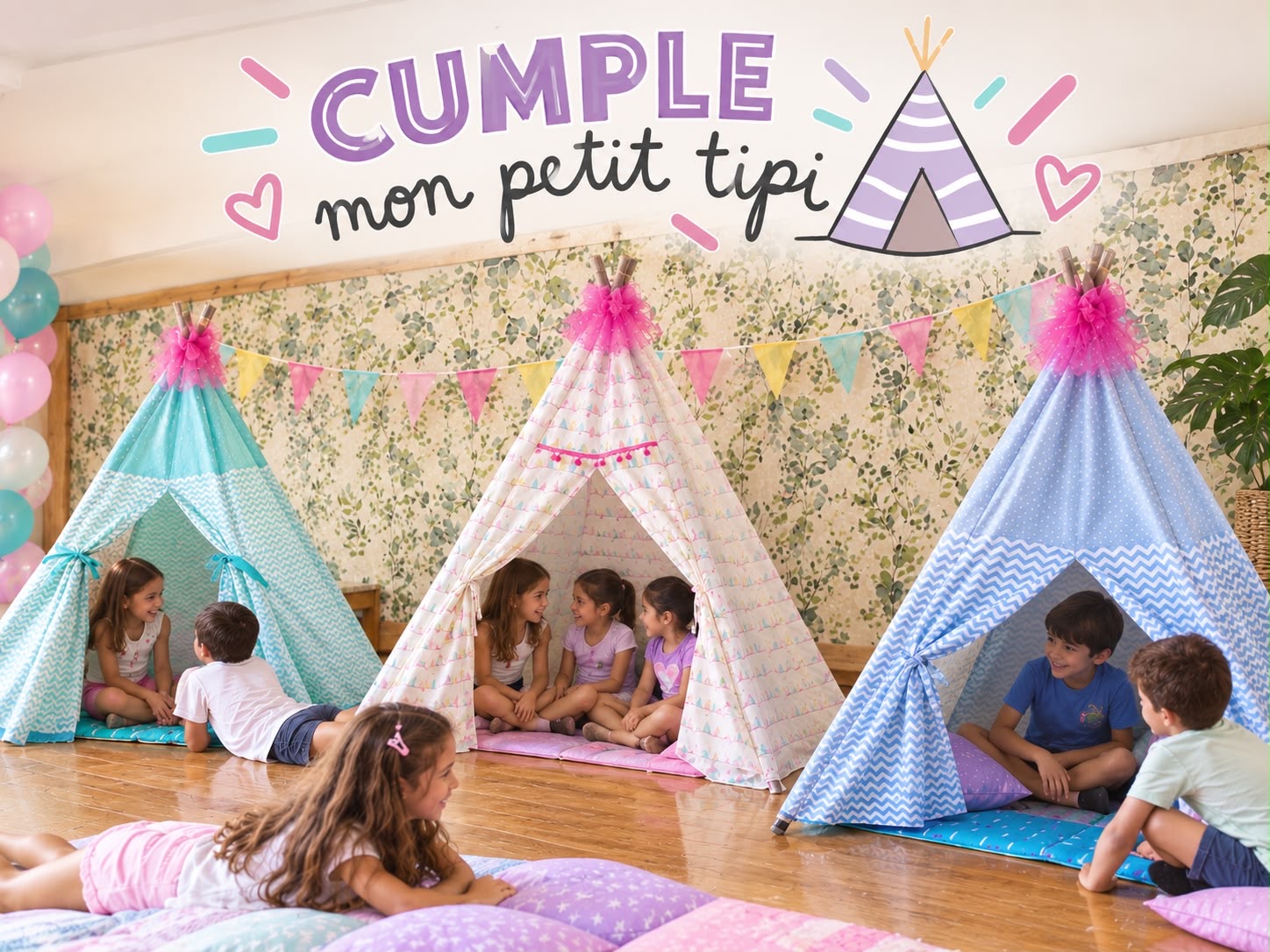Cumple Pijama Tipi - cumpleaños infantil en Madrid con cabañas tipi